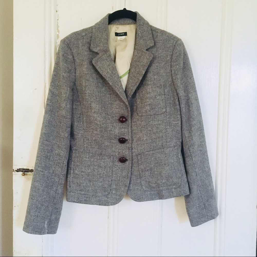Vintage J Crew Heather Gray University Blazer